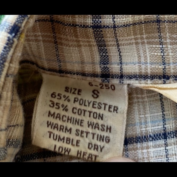 Vintage 70’s Levi’s Panatela Big E Long Sleeve Button Up Shirt Men’s Size Small - Picture 6 of 9